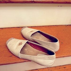 Leather coach espadrilles - cream